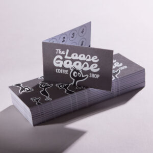 image shows folded business cards