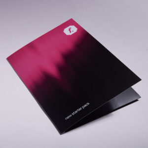 image shows glued presentation folders