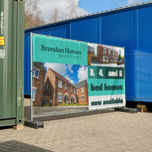 image shows heras fence covers