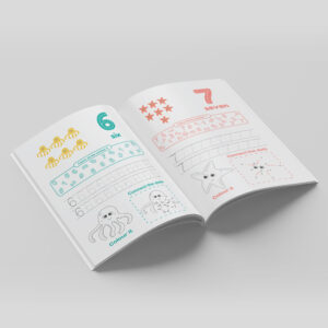 image shows perfect bound exercise booklets