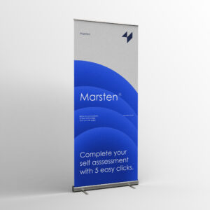 image shows wide roller banners